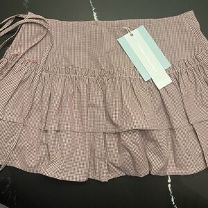 Mode Mischief Costes Mini Skirt Plum Gingham